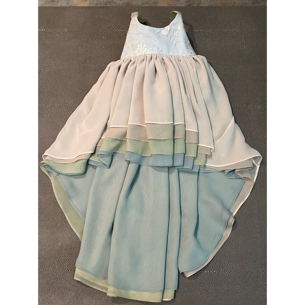 Pleiades Sea Glass Chiffon Dress 18-24 VGUC